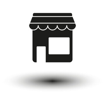 Storefront icon. Shop building symbol. Retail outlet sign. Vector illustration. EPS 10.