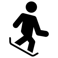 skiing icon, simple vector design