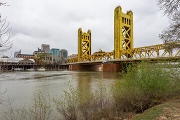 Sacramento Tower Bridge over the Sacramento River in California