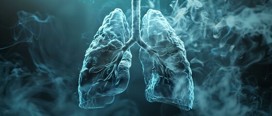 Breathing battle, smoke versus lung health - obrazy, fototapety, plakaty