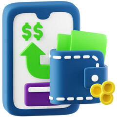 3D Icon E-wallet Illustration