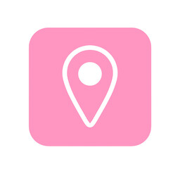シンプルなピンク色のマップアプリ