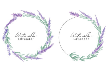 Lavender card Vector watercolor frame. Provence flowers banner backgrounds. lavender border, watercolor painting, hand drawn