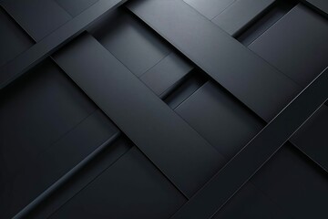 Minimalist Black Linear Abstract Design with Intersecting Lines on Dark Background - obrazy, fototapety, plakaty