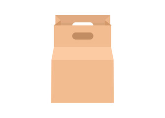 Paper shopping bag. Simple flat illustration.