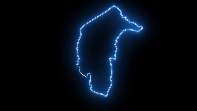 map of Canberra in australia with glowing neon effect