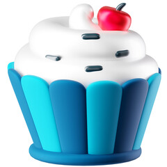 3D Icon Cupcake Illustration