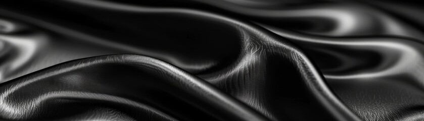 Elegant Black Satin Fabric Texture for Luxury Background
 - obrazy, fototapety, plakaty