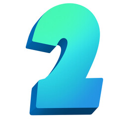 3d colorful kids number two