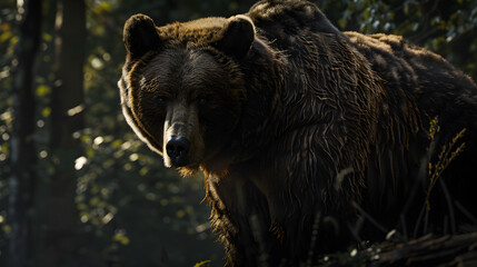 Majestic LZ Bear in its Natural Habitat - A Captivating Wildlife Encounter - obrazy, fototapety, plakaty