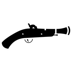 pirate gun icon, simple vector design