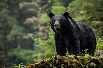 Majestic LZ Bear in its Natural Habitat - A Captivating Wildlife Encounter - obrazy, fototapety, plakaty