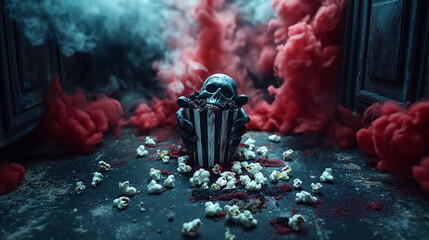 Cinema genre concept, Horror, Thriller.