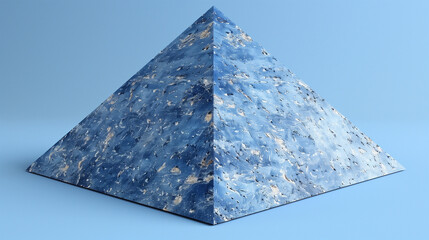 Textured Blue Pyramid on Blue Background