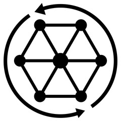 molecular structure icon, simple vector design