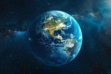 Abstract space and planet Earth. Backdrop for design with selective focus and copy space.