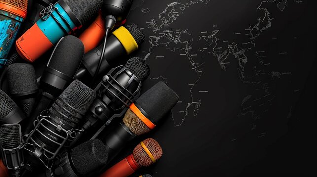 World and microphones combined with free text area.