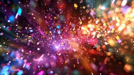 Obraz premium A holographic prism shatters into a multitude of colorful abstract explosions