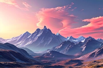 Obraz premium Wonderful Alpine Landscape in Sunny day. Colorful