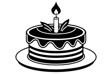 birthday cake isolated on white