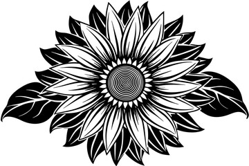 black and white flower vector
