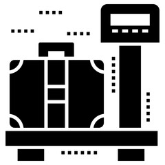 luggage weight icon, simple vector design