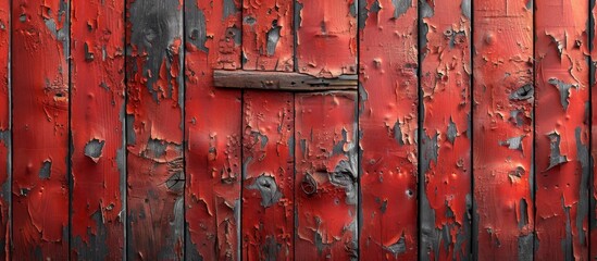 A red door with a padlock