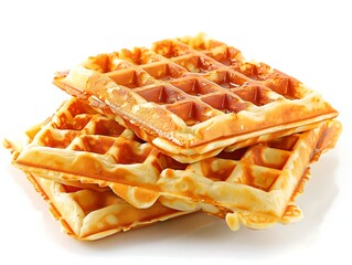 Photo of Squared, Crispy, Waffles food photography, studio light, photorealistic, sharp focus, isolated white background, without text