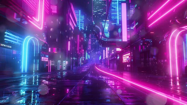 digital technology background. cybernetic dreamscape adventure immerse yourself. seamless looping overlay 4k virtual video animation background