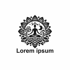 21st june yoga day white background with lotus flower