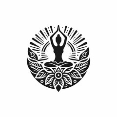 21st june yoga day white background with lotus flower