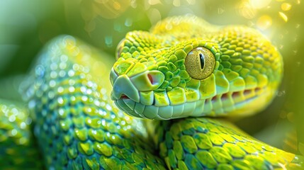 Fototapeta premium Snake Health and Wellness, Serpentine designs promoting health and wellness products, yoga classes, or alternative medicine practices