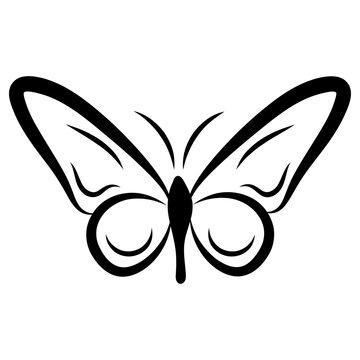 butterfly shape icon, simple vector design