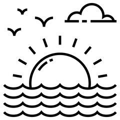 sunrise icon, simple vector design