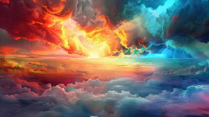 Fototapeta premium fire in the sky