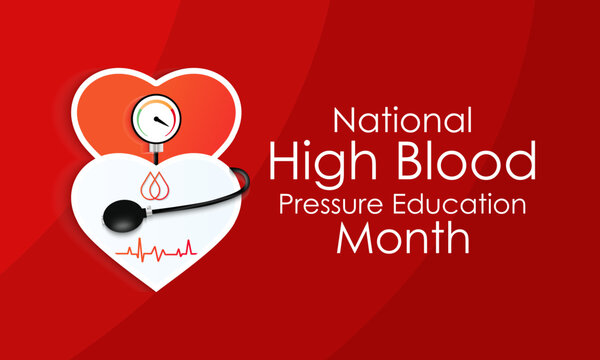 National High Blood pressure  education month is observed every year in May. Banner poster, flyer and background design. Vector illustration