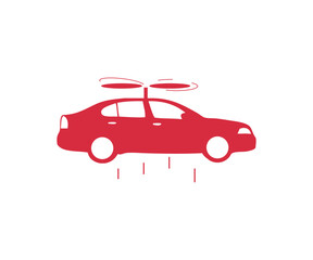 Car with propeller icon design illustration