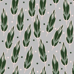 seamless pattern with  maranta leaves