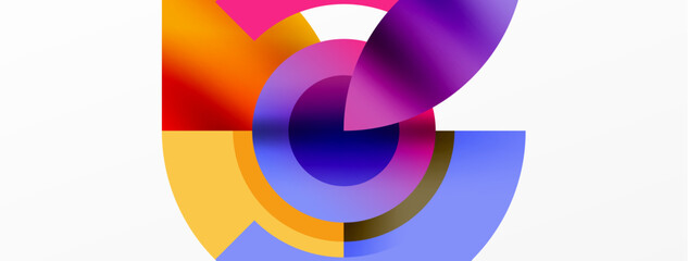 Round elements and circles geometric minimal composition background. Vector Illustration For Wallpaper, Banner, Background, Card, Book Illustration, landing page