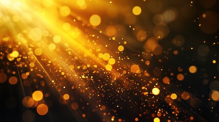 Golden Gleam Abstract Lens and Light Flare Background