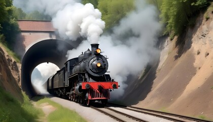 View of 3d steam engine train
