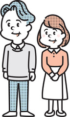 Obraz premium カップル・夫婦のイラスト