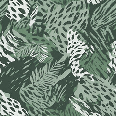 Seamless animal print jungle pattern, leopard pattern