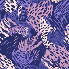 Seamless animal print jungle pattern, leopard pattern