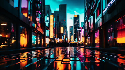 Craft an abstract background inspired by the urban landscape, with geometric shapes, vibrant colors, and dynamic lines reflecting the energy and rhythm of city life