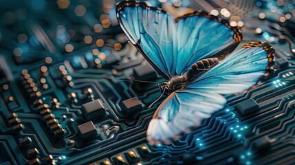 A cybersecurity firm branded with the butterfly motif representing the delicate balance of protection and freedom in the digital age - obrazy, fototapety, plakaty