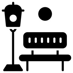 park sitting icon, simple vector design