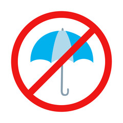 No Umbrella Sign on White Background