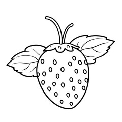 Vector outline of a ripe strawberry icon.