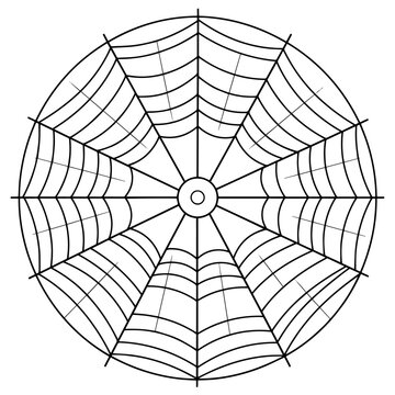 Intricate vector outline of a spiderweb icon.